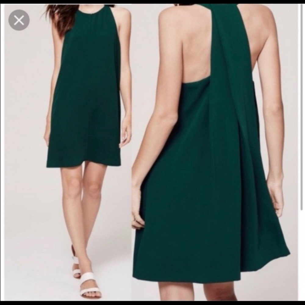 LOFT swing dress emerald green